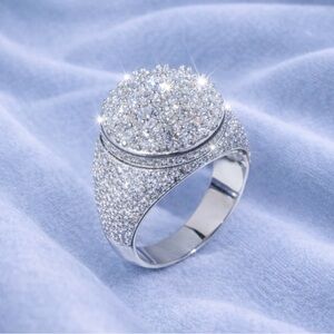 Elegant Silver Big Baller Ring
